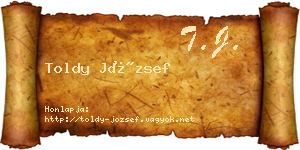 Toldy József névjegykártya